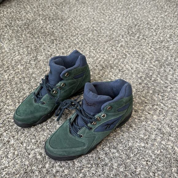 Vintage Reebok Boots 9.5 RA405KRI Hexalite Hiking Camping Green Suede Leather - Picture 2 of 7